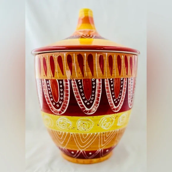 New Certified International Joyce Shelton Studios Multi Color Large Cookie Jar - Picture 4 of 5